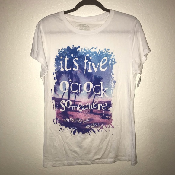 Margaritaville Tops - NWT 2X Margaritaville “It’s 5 O’Clock” White S/S T